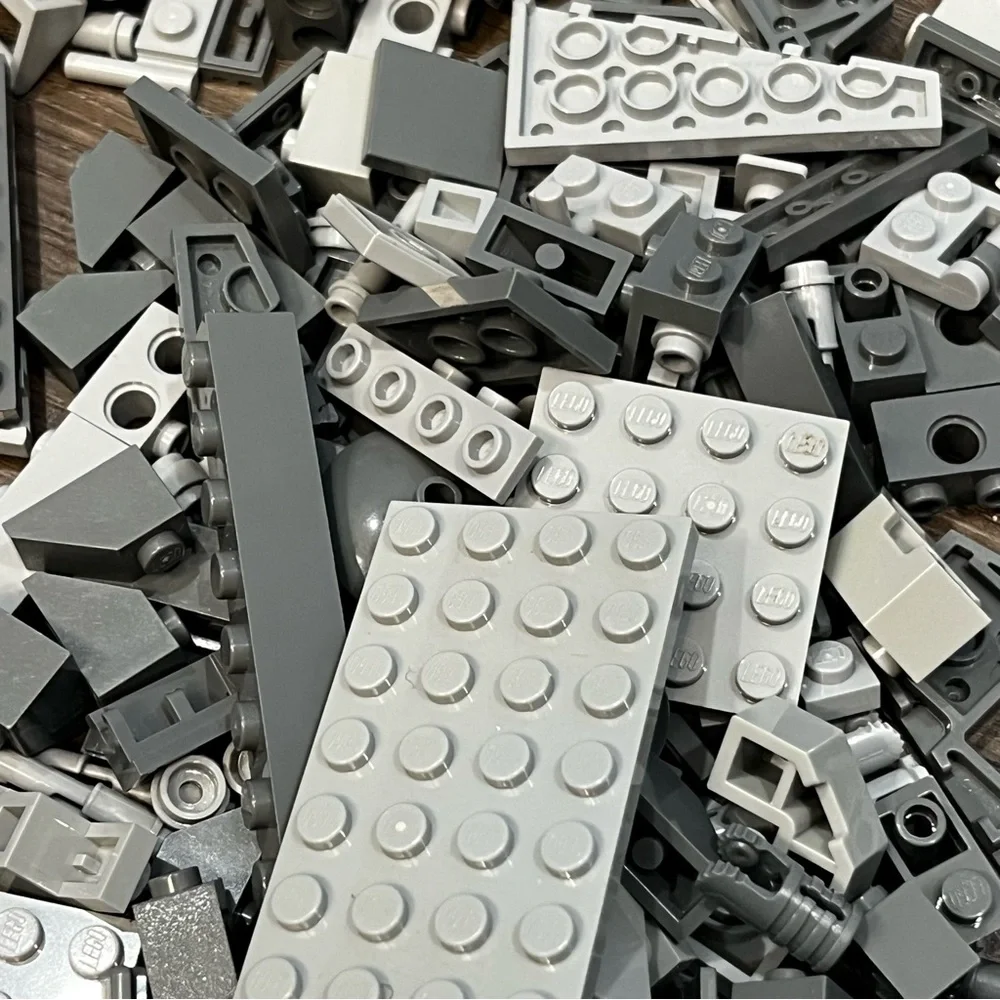 Lot Of Random Gray Lego Pieces From Various Sets 8.3 Ounces